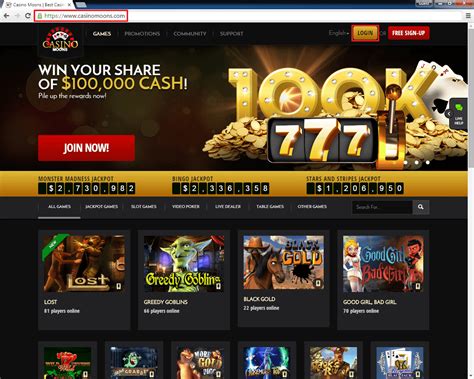 casino moons login page